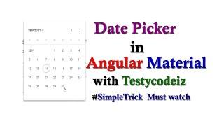 datepicker in Angular Material Example, Angular Material date picker component example in Hindi