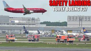 [FLUID OUT OF WING!] - Safety landing TUIfly Boeing 737 (D-ABMV) at Frankfurt Airport - 08.05.2024 -