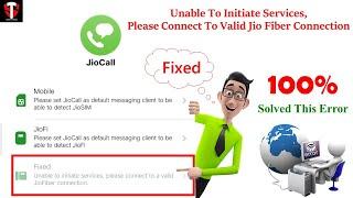 How To fix [ Unable To Initiate Services, Please Connect To Valid Jio Fiber Connection ] #sentytech