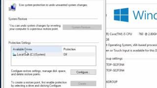 Windows 10 Upgrade Turns Off System Restore