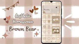 Android Aesthetic Homescreen | Brown Bear Theme