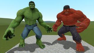 I BECOME HULK vs RED HULK!! Garry's Mod