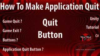 How To Make Application Quit Button Unity (2021) [TW Games]