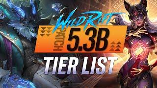 ULTIMATIVE Champion Tierlist Patch 5.3B | RiftGuides | WildRift