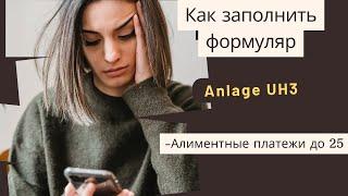 Anlage UH3-  Заявления о взыскании алиментов на детей в возрасте до 25 лет- Как заполнить заявление