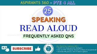25 - PTE EXAM - SPEAKING - READ ALOUD (RA) - Free Practice Material - MOST REPEATED QNS