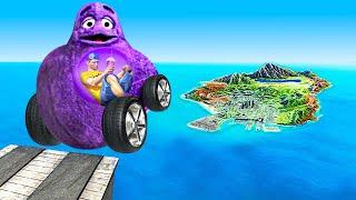 Jeffy Jumps GRIMACE Cars Across The ENTIRE Map In GTA 5!