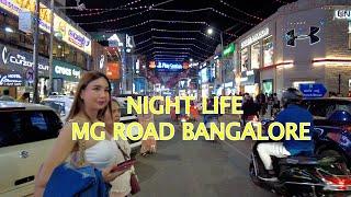 Night life MG Road,#walkthrough #bangalore #streetwalk #indiancity #nightlife #karnataka #india |4K|