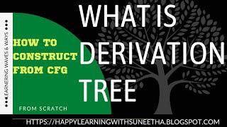 What is Derivation Tree| FLAT Lectures| TOC| CFG Example| Learning Waves& Ways