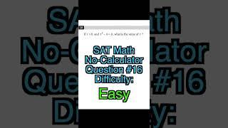 SAT Math Practice No-Calculator #16 Difficulty: Easy (SAT Practice Test #1)... #shorts