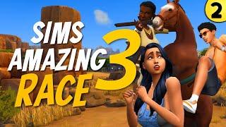 THE WILD WILD WEST | Sims Amazing Race 3 EP02 | The Sims 4 Horse Ranch