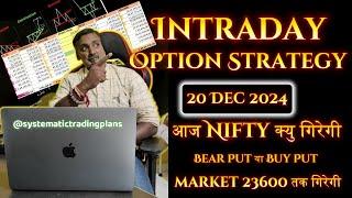 Option Strategy For Today | Nifty Option Strategy  20 Dec 2024 | Nifty 23600 तक गिरेगी | Bear Put