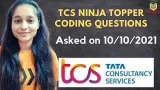 TCS Ninja Topper  Coding Question asked on 10/10/2021