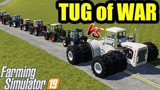 Farming Simulator 19 : TUG OF WAR !1! BIG BUD vs ALL MINI TRACTORS