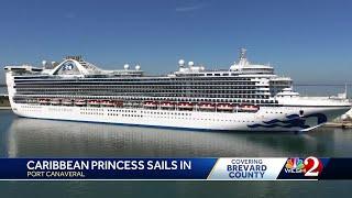 Caribbean Princess cruise ship arrives at Port Canaveral