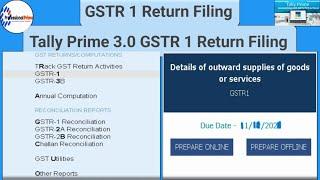 gst return filing tally prime |gstr1 return filing | tally prime se gstr 1 kaise file karenge |