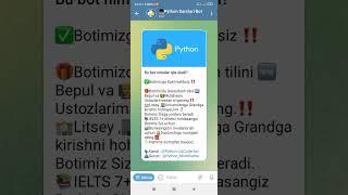 Python Bot #Python_darslarBot #Dasturlash tillari#HTML#mysql#Javascript#Python#Dasturlash#Bot#bot