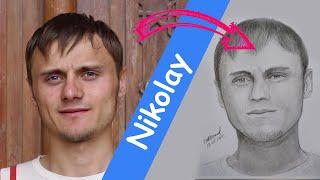 Как нарисовать Николая карандашом поэтапно / How to draw Nicholas with a pencil step by step