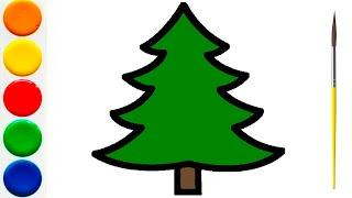 How to draw a spruce / Drawing a tree / Qanday qilib archa chizish mumkin/ Как нарисовать дерево ель