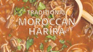 Traditional Moroccan Harira (Lentil & Chickpea Soup)