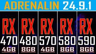 RX 470 vs Rx 480 vs RX 570 vs RX 580 vs RX 590 || LATEST DRIVER - Adrenalin 24.9.1 ||