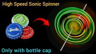 how to make Sonic spinner with bottle caps | how to make spinning toy | how to make fidget spinner