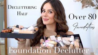 FOUNDATION DECLUTTER: GETTING RID OF HALF || Watch this before you buy another foundation!!