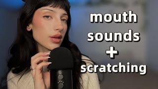 ASMR ⟡ ︎ mouth sounds + slow mic scratching (inaudible)