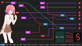 Digital Logic Sim Decimal to 7 segment shown