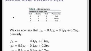 Leontief input/output analysis.