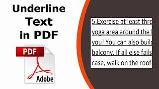 How to underline text in pdf using Adobe Acrobat Pro DC 2022