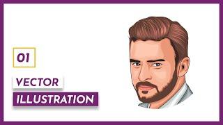 1/2 Easy Vector Portrait Tutorial in Adobe Illustrator for Non-Artists