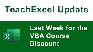 TeachExcel Course Update and The Year Ahead