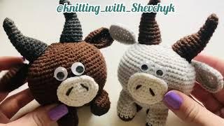 Бык-бычок крючком Символ 2021 года   Мордочка   Ушки   Ножки   Рожки Часть 1  Crochet bull