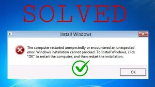 The computer restarted unexpectedly or encountered an unexpected error | solved 100% #windows