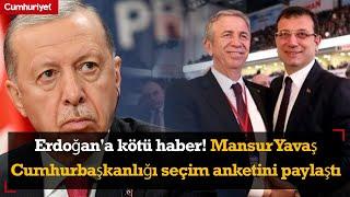 Erdoğan'a kötü haber! Mansur Yavaş Cumhurbaşkanlığı seçim anketini paylaştı