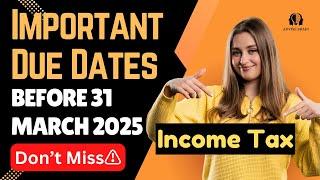 31 March 2025 Last Due Dates | Income Tax Important Due Dates #incometax #ITR #tax #lastestnews