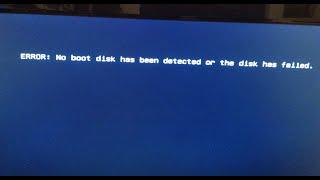 Como resolver  o erro no boot disk has been detected or the disk has failed