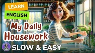 [SLOW] My Daily Housework | Improve your English | Listen and speak English Practice Slow & Easy
