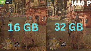 HOGWARTS LEGACY- 16 GB vs 32 GB Ram Comparison | RTX 3070 + Ryzen 5 5600X | 1440p - Ultra Setting