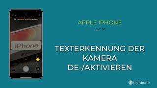 Texterkennung der Kamera de-/aktivieren - Apple iPhone [iOS 15]
