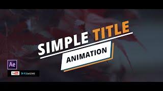 Simple Title Animation | Aftereffects Tutorial | Fxmuni