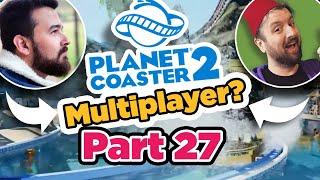 A RollerCoaster that goes into the Pool in Planet Coaster 2 Multiplayer Part 27