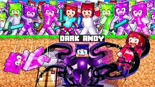 100 CRAZY FAN GIRL HUNTERS vs DARK ANDY SPEED RUNNER In Minecraft!