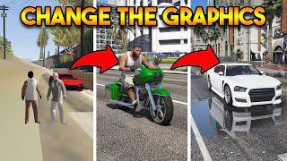 GTA 5 BUT GRAPHICS CHANGES FROM WORST POTATO GRAPHICS TO GTA 6 GRAPHICS !