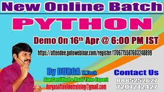 PYTHON Online Training in DURGASOFT