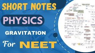 Gravitation class 11| Formula sheet | NEET| Short notes|