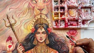 DURGA MAA  || Watercolors Painting