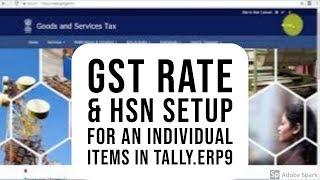 GST Rate & HSN Setup for an Individual items in Tally.ERP9 (Part 1)