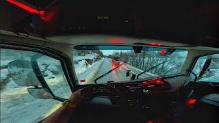 Extreme conditions in northern Norway ‍ POV Truck Driving Norway 4K60 Volvo FH540